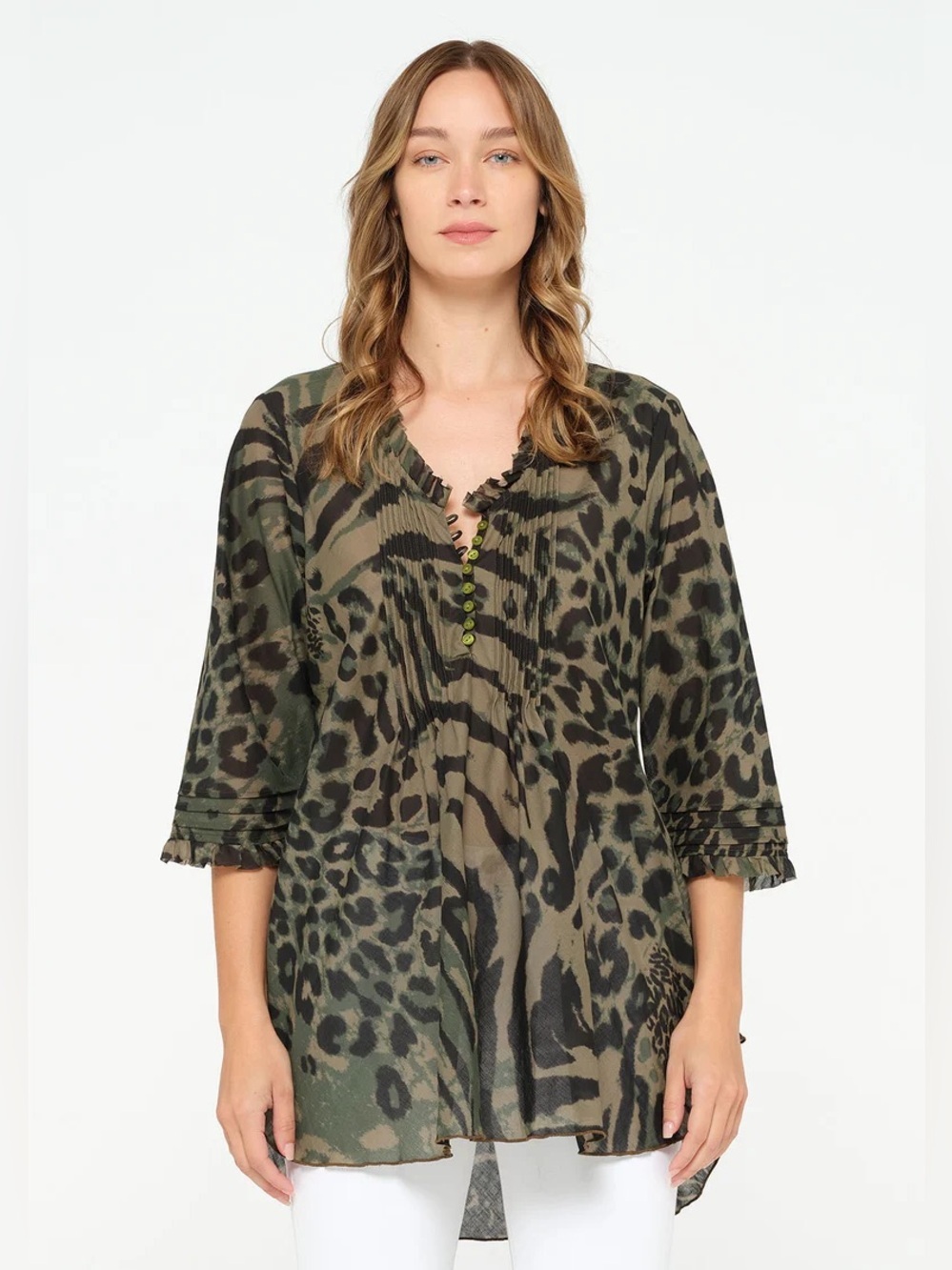 One Season Poppy Top La Paz Animal Print